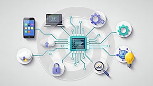 Digital Transformation, Technology, and Connectivity Concept