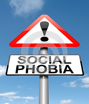 Social phobia concept. photo