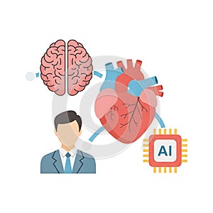 AI, Human Body, and Technology Integration Concept