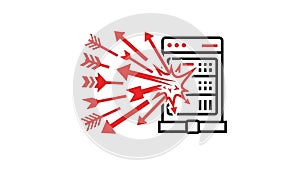 Cyber Attack on Data Server Icon