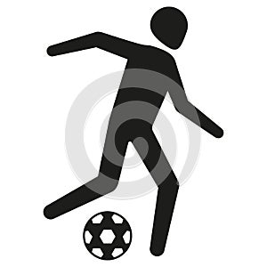 Illustration depicts soccer sport pictogram, football game