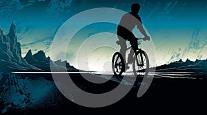illustration depicts a stylized silhouette of a cyclist pedaling their way through World Bicycle Day