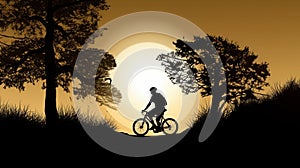 illustration depicts a stylized silhouette of a cyclist pedaling their way through World Bicycle Day