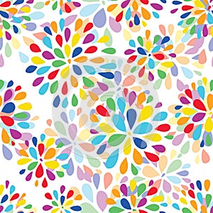 Rainbow petal circle seamless pattern