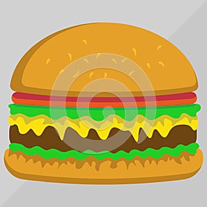 Vector burger sketch isolated illustration