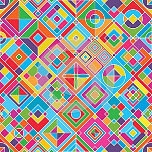 Diamond shape style tribal color seamless pattern