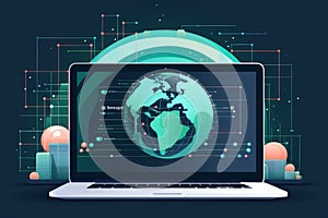 Illustration design of a digital business globe