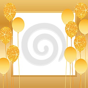 Golden glitter balloon frame