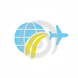 Logo design abstract planet travel vector template.