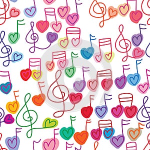 Love music note free paint seamless pattern photo