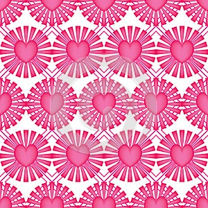 Love ray pink diamond shape symmetry seamless pattern