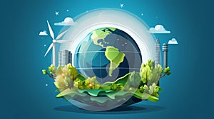 Illustration design nature, clean energy, eco friendly icons for sustainability and environment