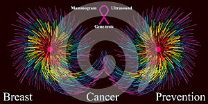 Rainbow line breast cancer banner photo