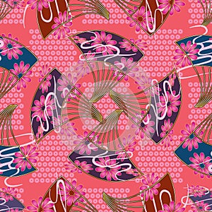 Japan fan rotate seamless pattern photo