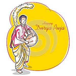 Goddess Durga in Happy Durga Puja Subh Navratri Indian religious header banner background