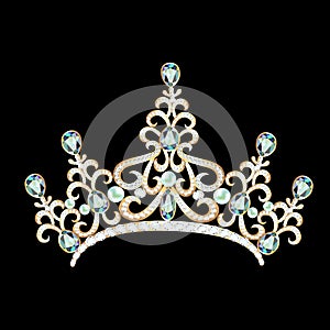 Illustration diadem feminine with brilliant gems