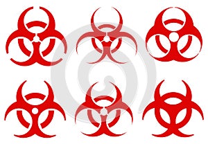Illustration of different biohazard signs