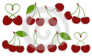 Illustration of different cherries