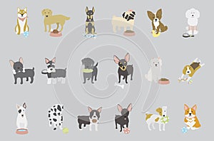 Illustration of different dog breeds