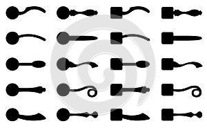 Illustration of different door knobs