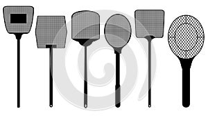 Illustration of different fly swatters