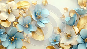 An illustration of different kinds of flowers in a bouquet