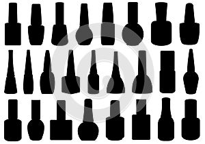 Illustration of different nail polish bottles