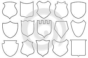 Illustration of different shields isolated