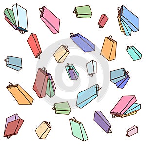 Illustration of different shopping bag on sale background