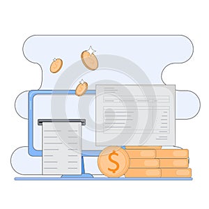 Illustration of digital or automatic salary payments.