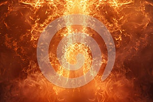 Digital image of fire texture, flames, orange color background, ultrahigh definition resolution, closeup, symmetrical composi photo