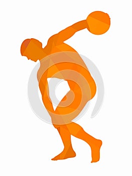 illustration of discus thrower, vector draw