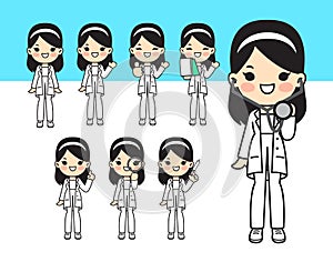 Illustration for doctor.Cute style
