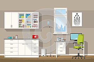 Illustration of a doctor office