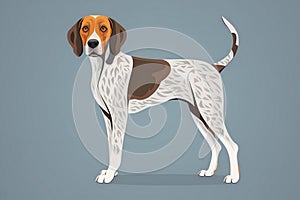 Illustration of a dog breed Beagle on a gray background