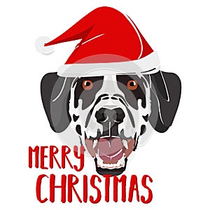 Illustration Dog Dalmatian Merry Christmas