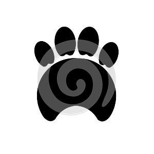 illustration of dog paw prints isolated on white background. Emblem design