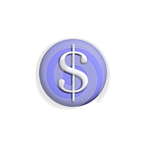 illustration of the dollar icon 3d rendering.