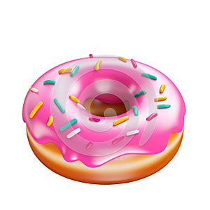 Illustration Donut Drawing Isolated on Transparent Background with Clipping Path Cutout Concept for Delicious Bakery Descriptions