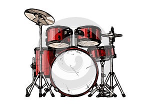 Illustration of drum kit