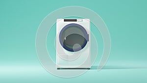 Illustration of a drum-type washing machine drawn at 3DCG