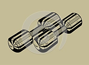 Illustration of dumbbell. Sports equipmen