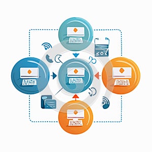 Computer Network Connection and Data Sharing Diagram