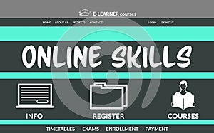 Illustration of e-learning interface on screen