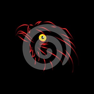 Illustration of eagle head. Logo concept.