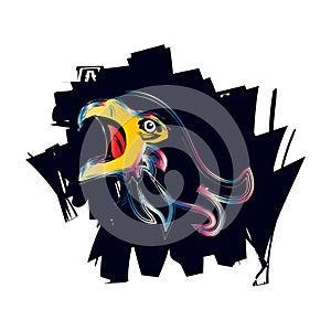 Illustration of eagle head. Logo concept.