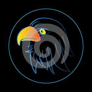 Illustration of eagle head. Logo concept.