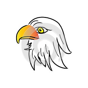 Illustration of eagle head. Logo concept.