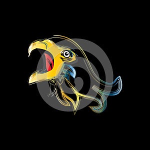 Illustration of eagle head. Logo concept.