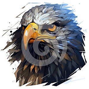 an illustration of an eagles head on a white background